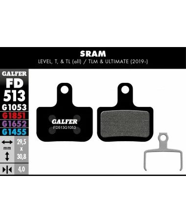 Pastillas GALFER FD513 Sram Level/Road 1 Pastillas GALFER FD513 Sram Level/Road